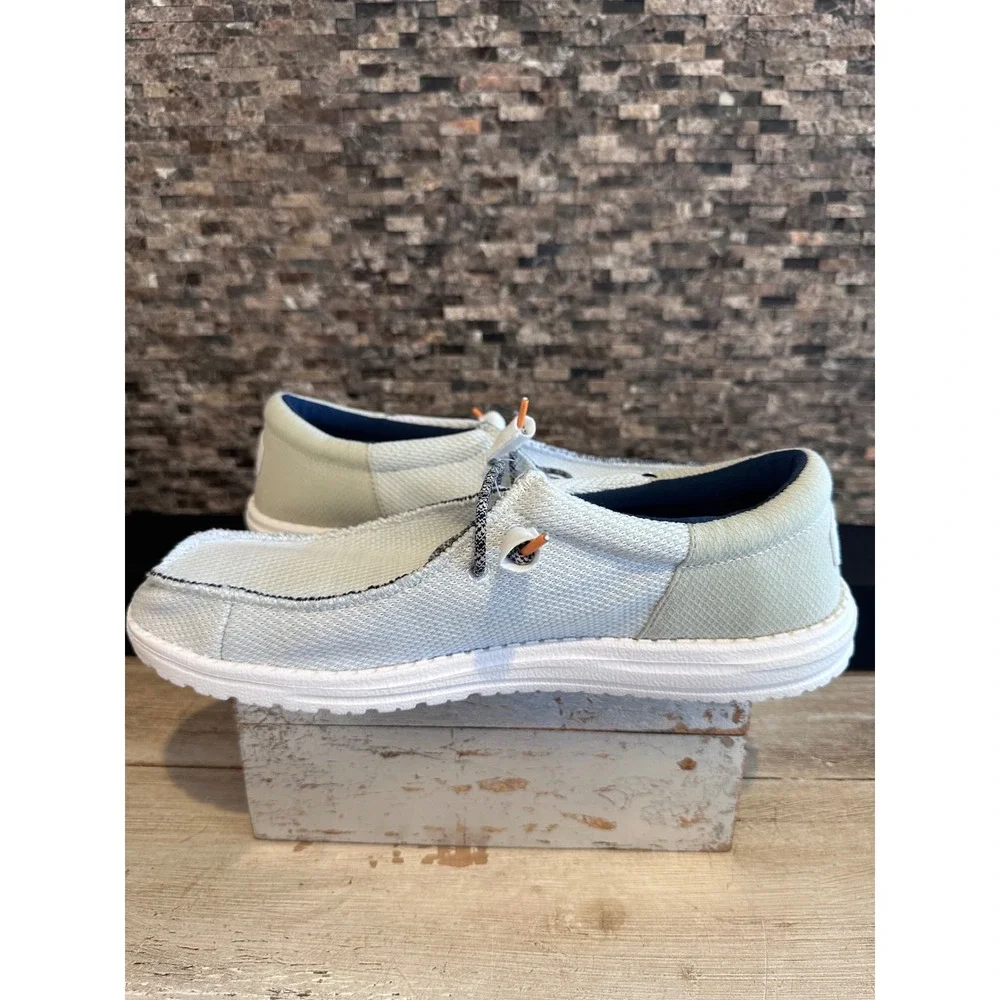 Hey Dude Wally Funk Open Mesh White White Mens Loafers 40898-143 Size 12 NEW